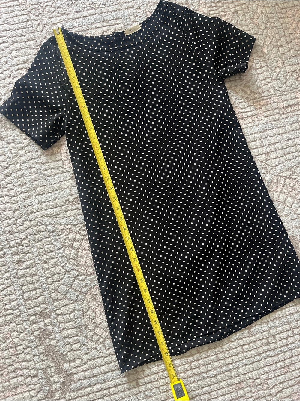 Everly Black Polka Dot Shift Dress | Minimalist French Girl Summer Dress Sz S - Picture 8 of 8